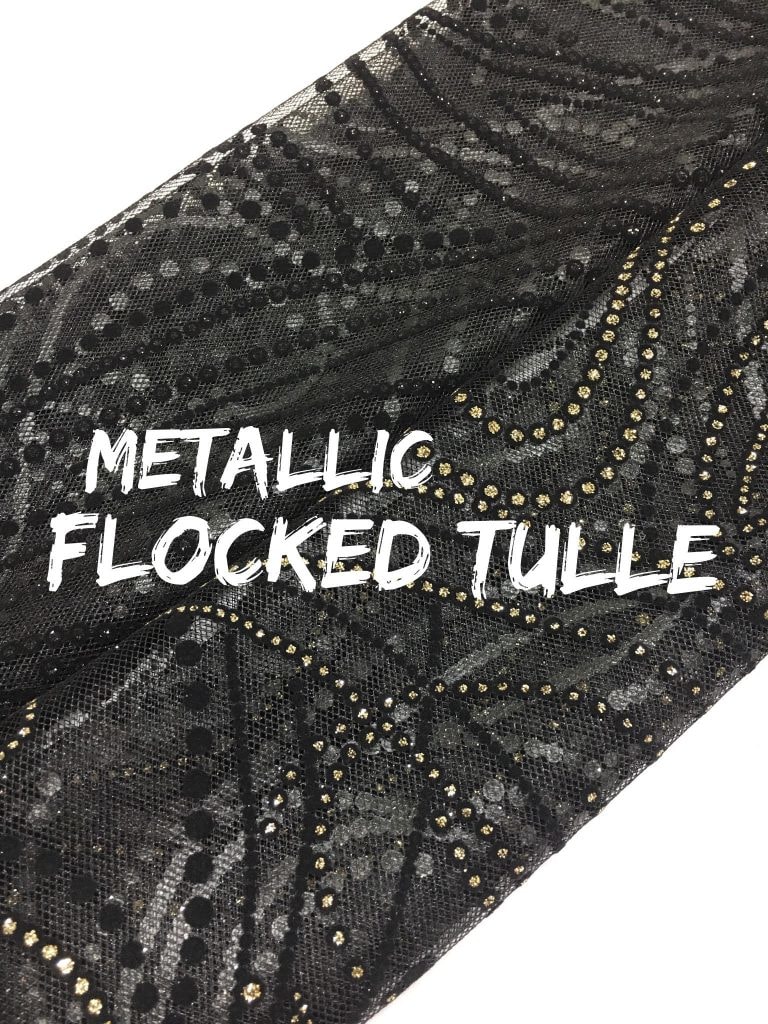 Metallic Flocked Tulle (#2222)